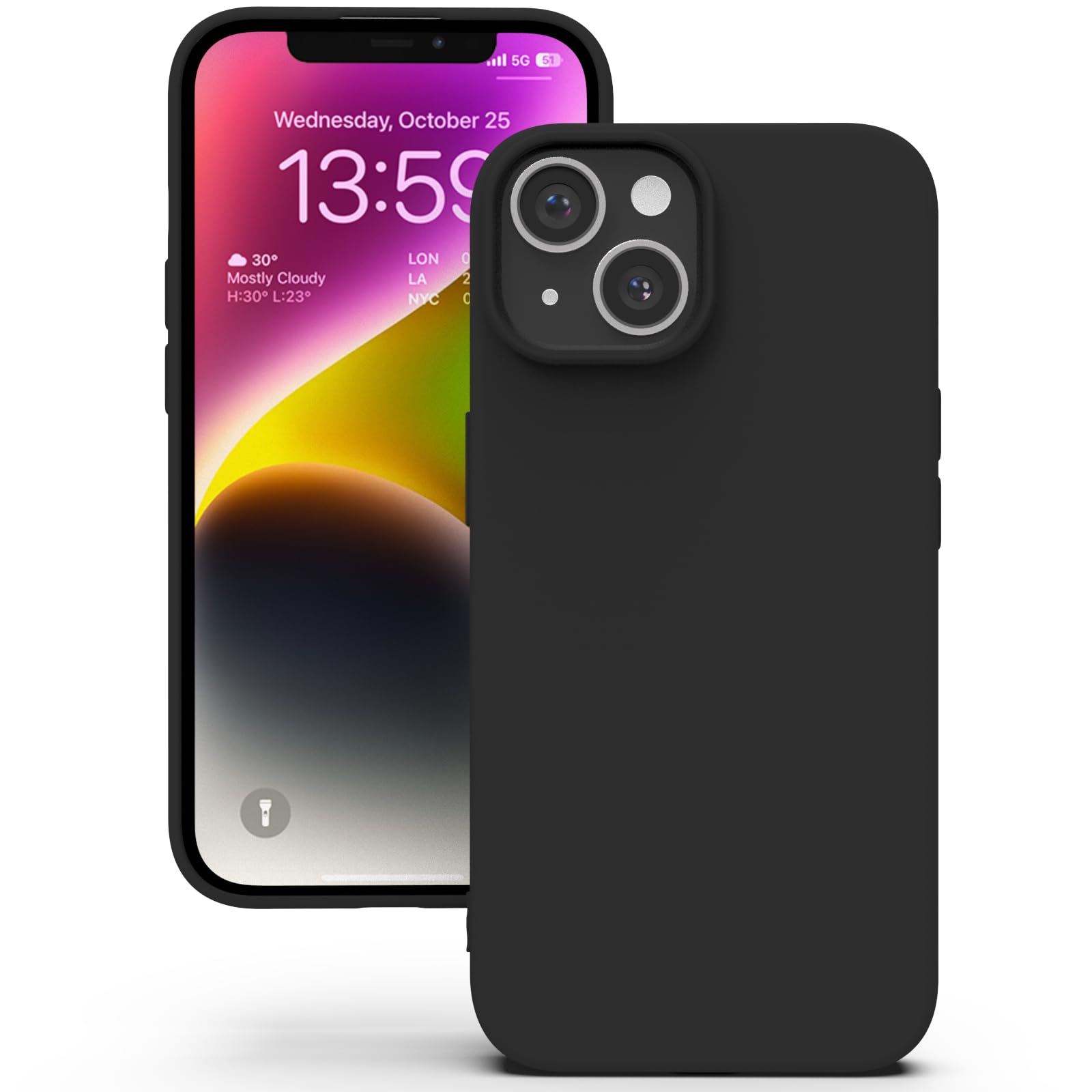 Silicone Case for iPhone SE 2020/2022, iPhone 8/7, Soft-Touch, Shockproof, DustProof, Antiskid Apple Phone Cover for iPhone SE 2nd 3rd Generation - Black