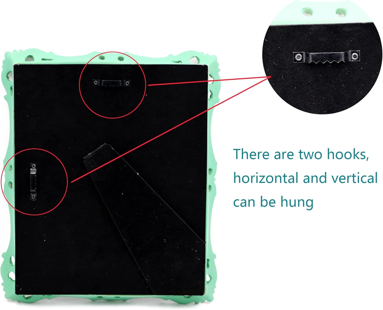 Funerom Vintage Decorative Mirror, Wall Mounted & Tabletop Makeup Mirror ，Square (Black, 16.5 x 13.5 inch)