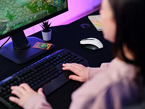 GXT 110W Felox Mouse Gaming Wireless Ricaricabile, 80 Ore di Autonomia, 800-4800 DPI, Illuminazione LED, 6 Pulsanti, Mouse Senza Fili RGB per Computer, Laptop, Windows - Bianco - Mouse gaming - Immagine 7
