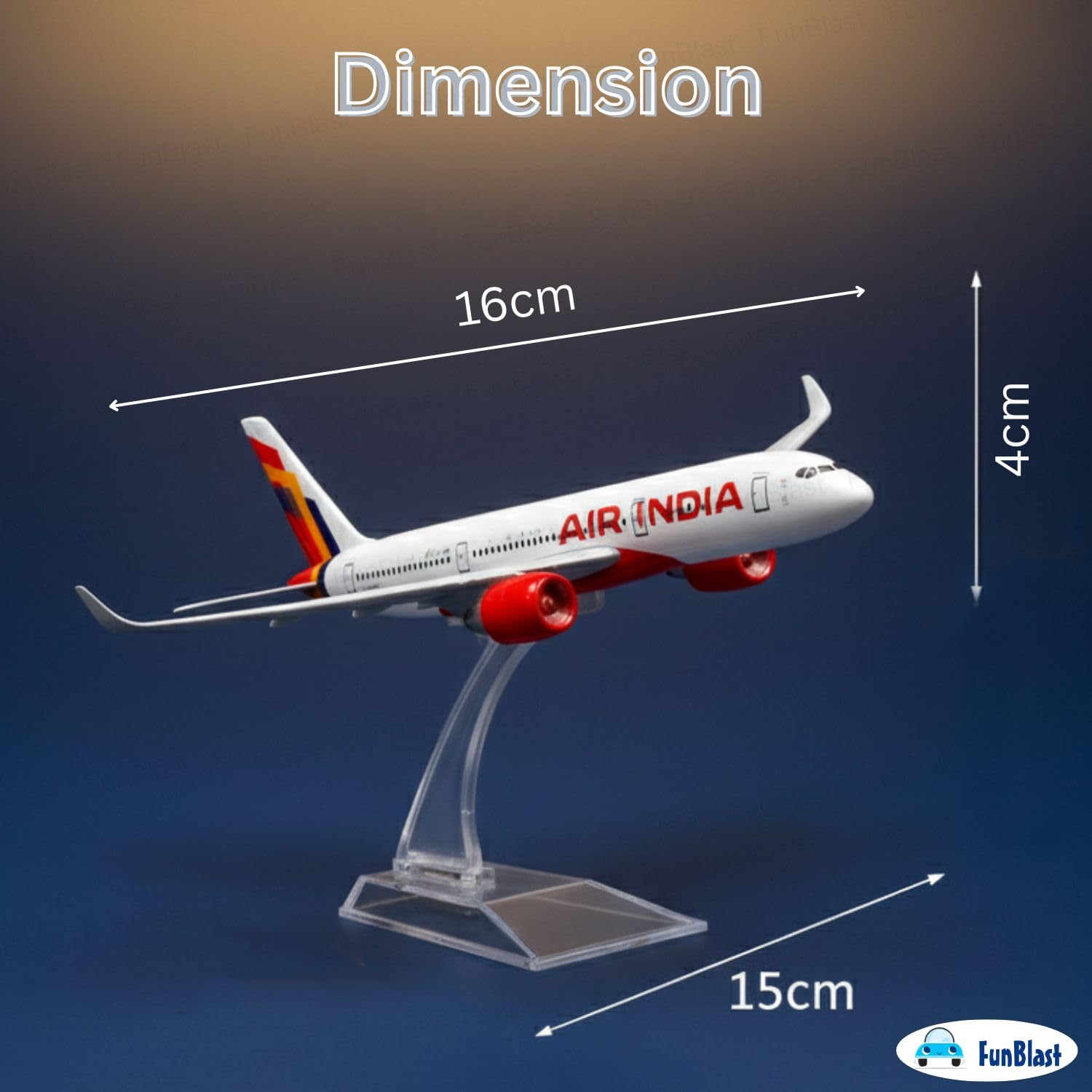 FunBlast Diecast Aeroplane Scale Model - Airplane Miniature Model Only for Display, Size -14 Cm (A350-Air India) — Amazon image 2