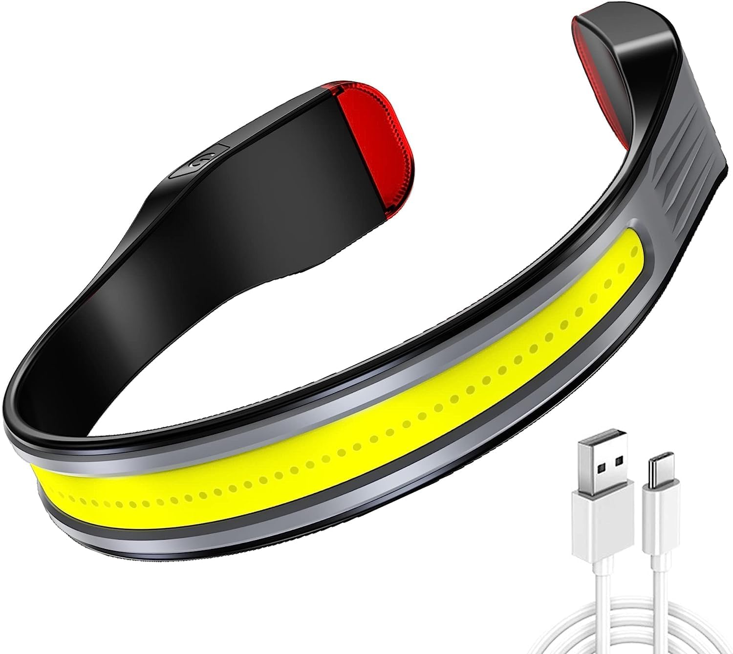 Portable LED Running Headlight Waterproof Super Bright Mini COB Headlamp Outdoor for Running, Camping, Hiking, Fishing, Books Reading in Night Mode 260° Wide Beam (1-pcs)