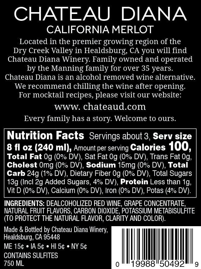 Miniatura 2 de Chateau Diana Mezcla de vino tinto sin alcohol - Paquete de 6