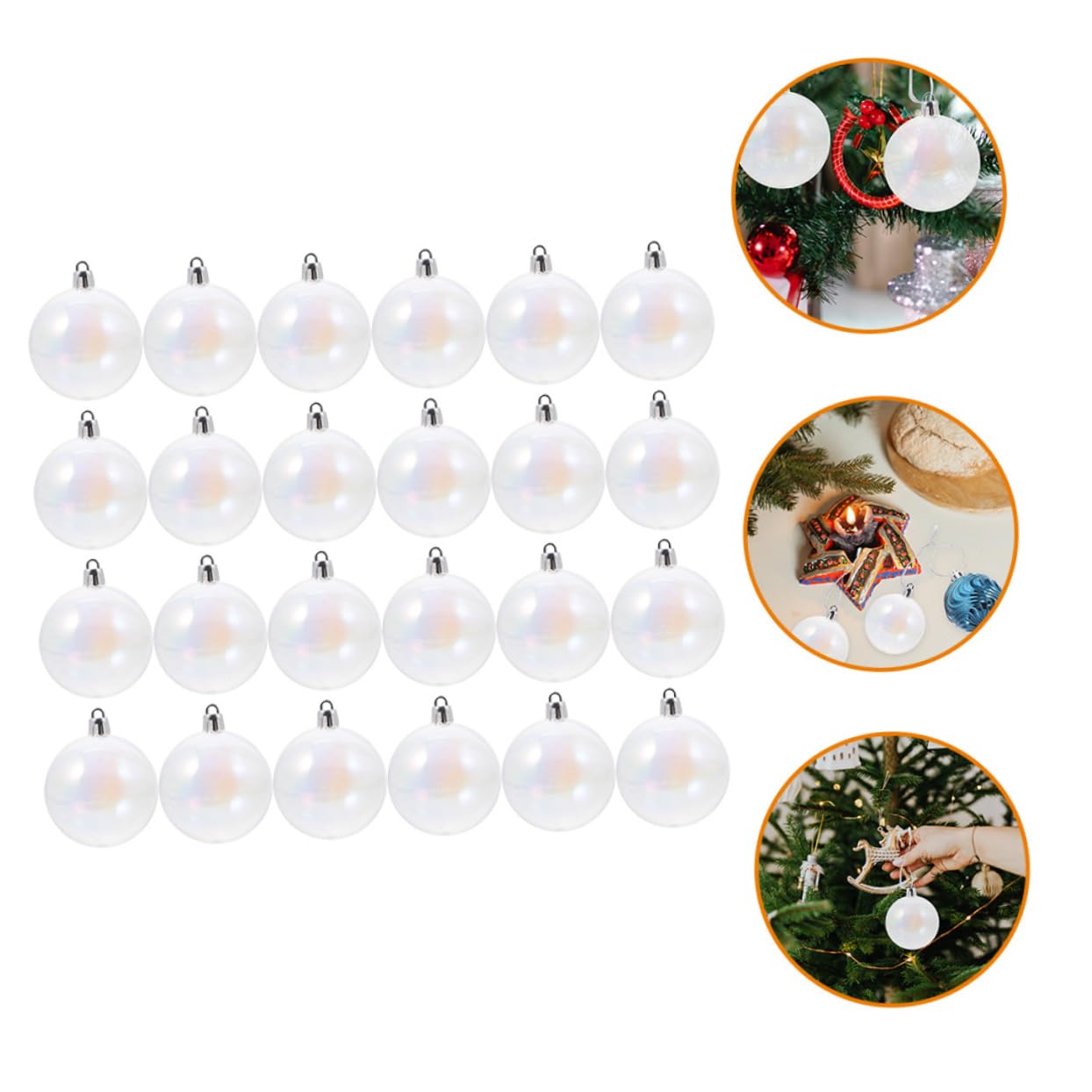 TOPBATHY 24pezzi Palline di Natale da Appendere Decorazioni per Albero di Natale Ornamenti Infrangibili in Plastica Addobbi Natalizi per Casa e Festa