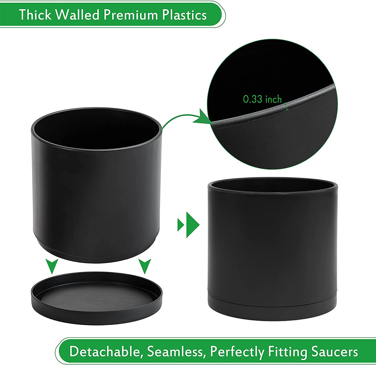 Amazon.com : D'vine Dev 12 Inch Plastic Planter Pots for Plant Pot