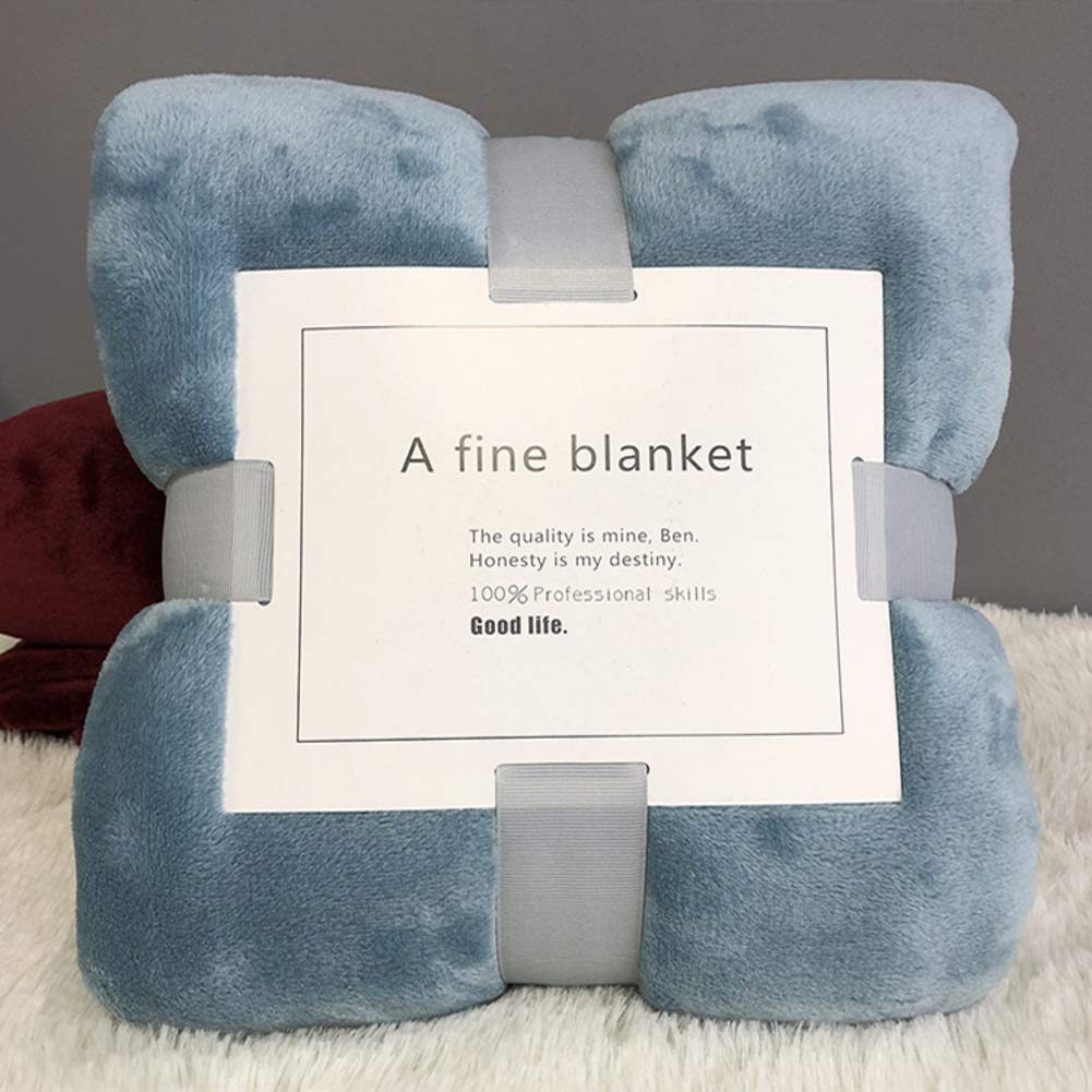 Extra Soft Throw Blanket, Microplush Warm Fuzzy Blanket Reversible Lightweight Sofa Couch Bed Blanket Solid Color All Season-sky Blue 150x200cm(60x80inch)