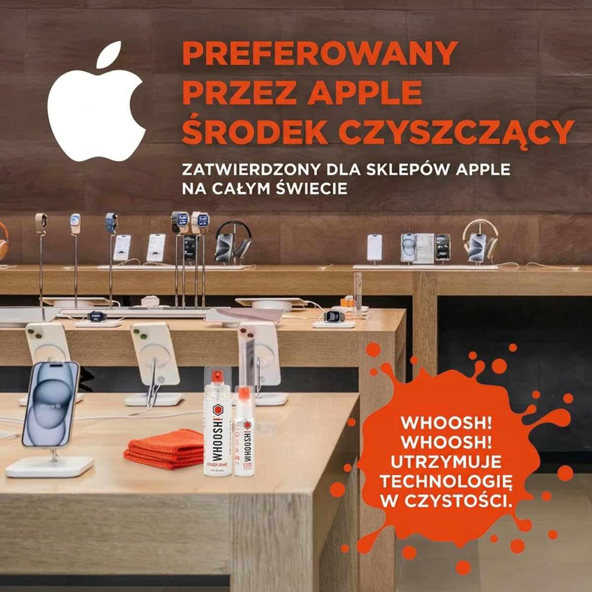 Zestaw do czyszczenia ekranu Aode WHOOSH! – najlepszy do smartfonów, iPadów, okularów, Kindle, LED, LCD i telewizorów – zawiera butelkę 28 ml + 2 ściereczki premium