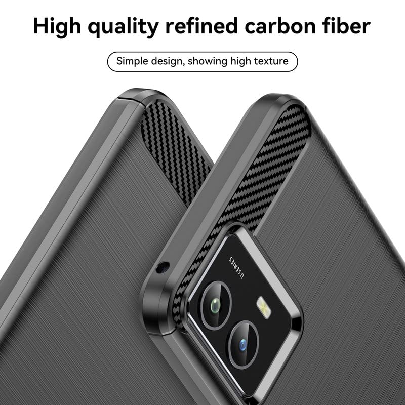 Image of Hybrid Carbon Fiber Back Case for Vivo T1 5G / Y75 5G (Black)