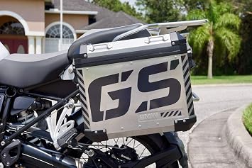 gs00276 Large GS Motorcycle Reflective Decal Kit for BMW GS Adventure Touratech Panniers - Black Refllective