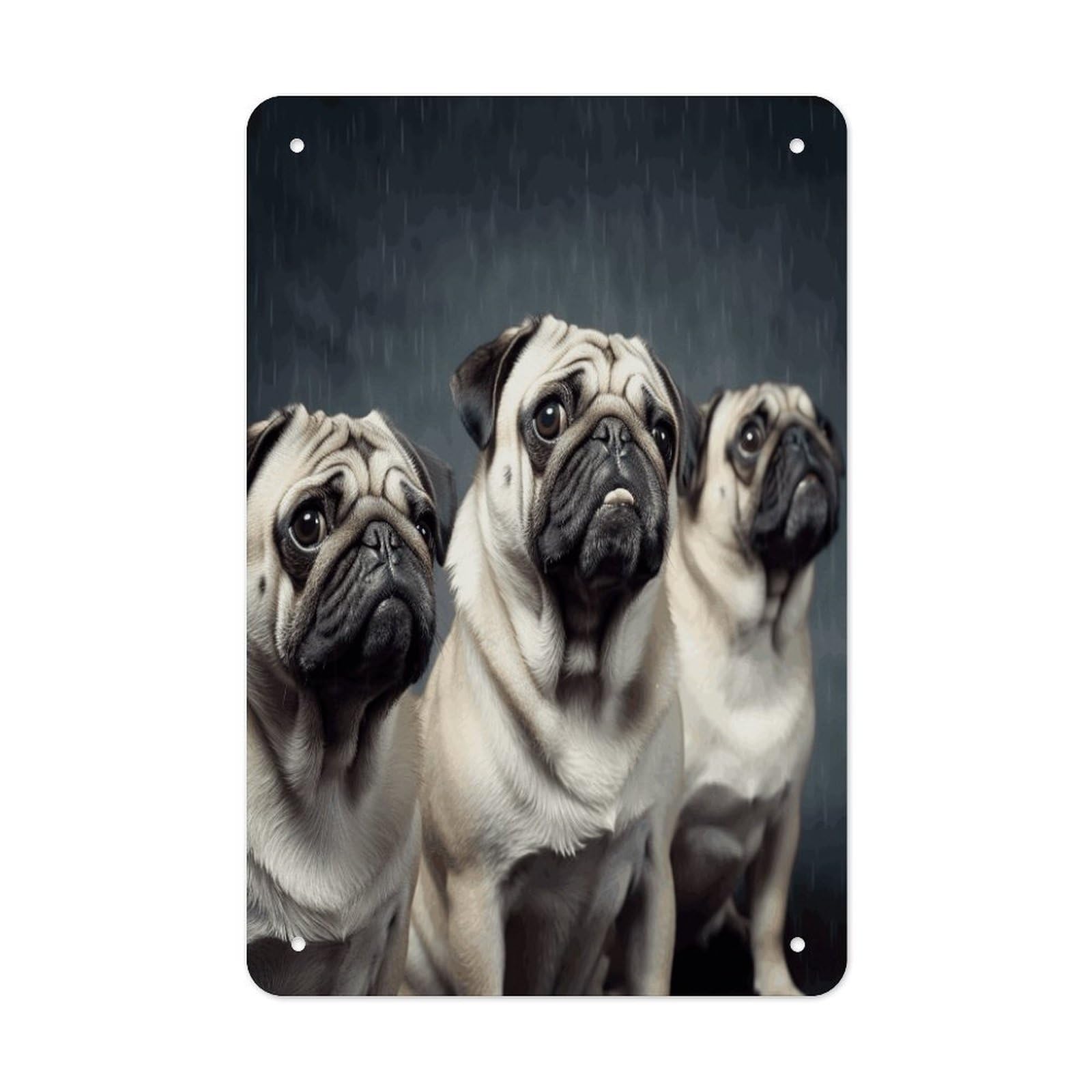 VstaDank Funny Pug Dog Metal Tin Signs Personalized Wall Art Prints Decoration Art Poster Funny Vintage Tin Sign Iron Sheet Painting Metal Signboard Decor Painting for Wall Decor