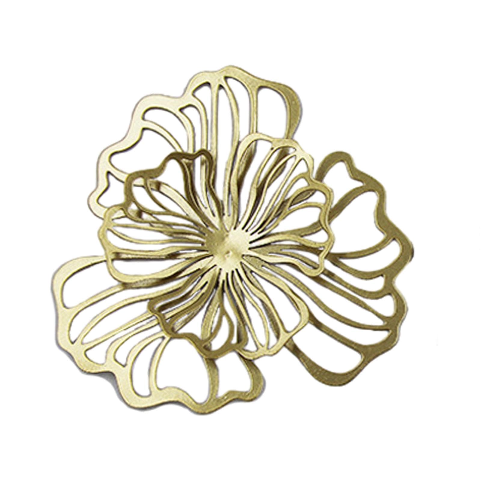 Metal Flower Wall Decor Floral Wall Hanging Decor for Hotel Bathroom Kitchen Golden Small | Figurines | Home D?©cor-image-30