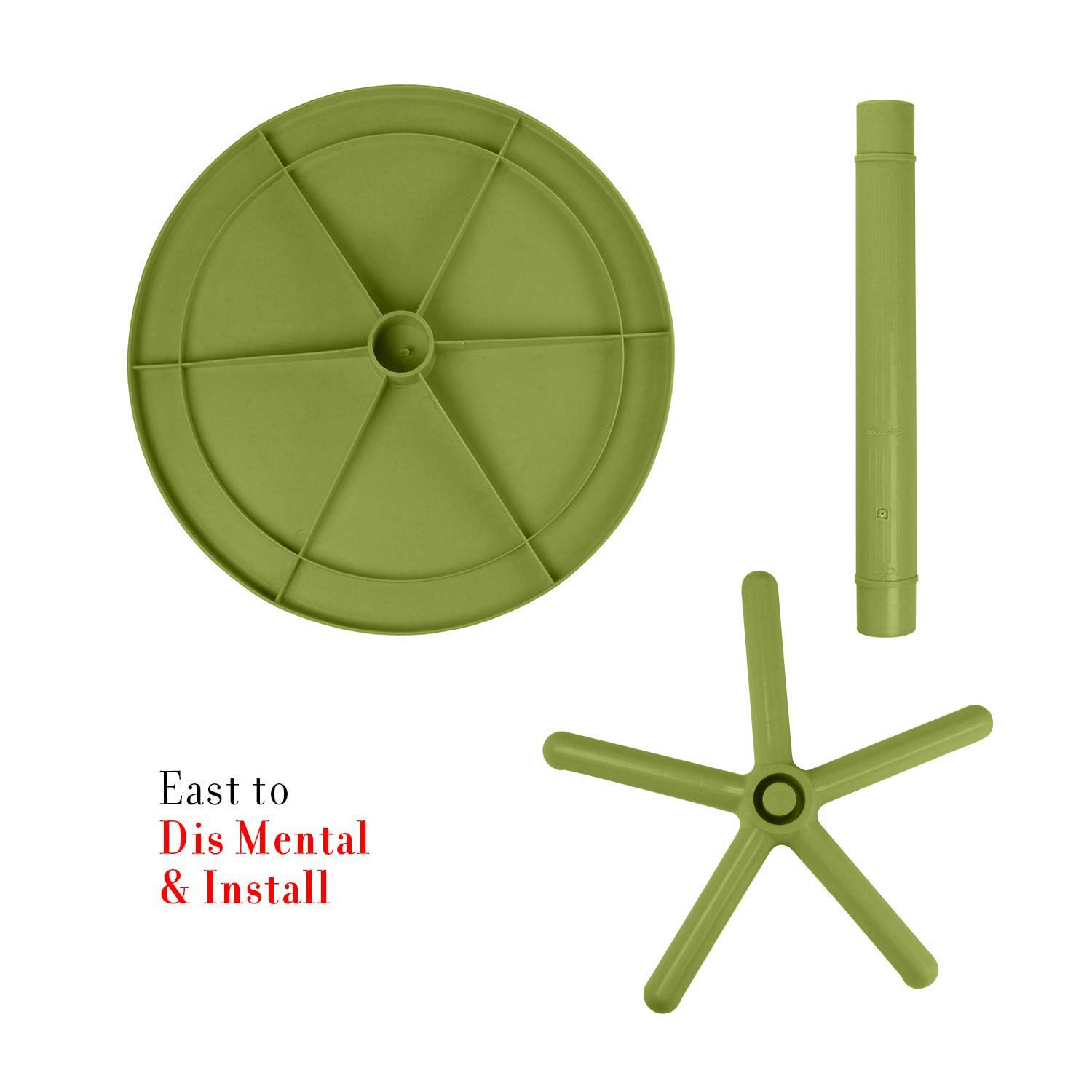 HomiQ Supreme Penta Round Plastic Table for Home | Office | Indoor&Outdoor Use (Color: Mehndi Green; Qnt: 1 Pcs.) 2