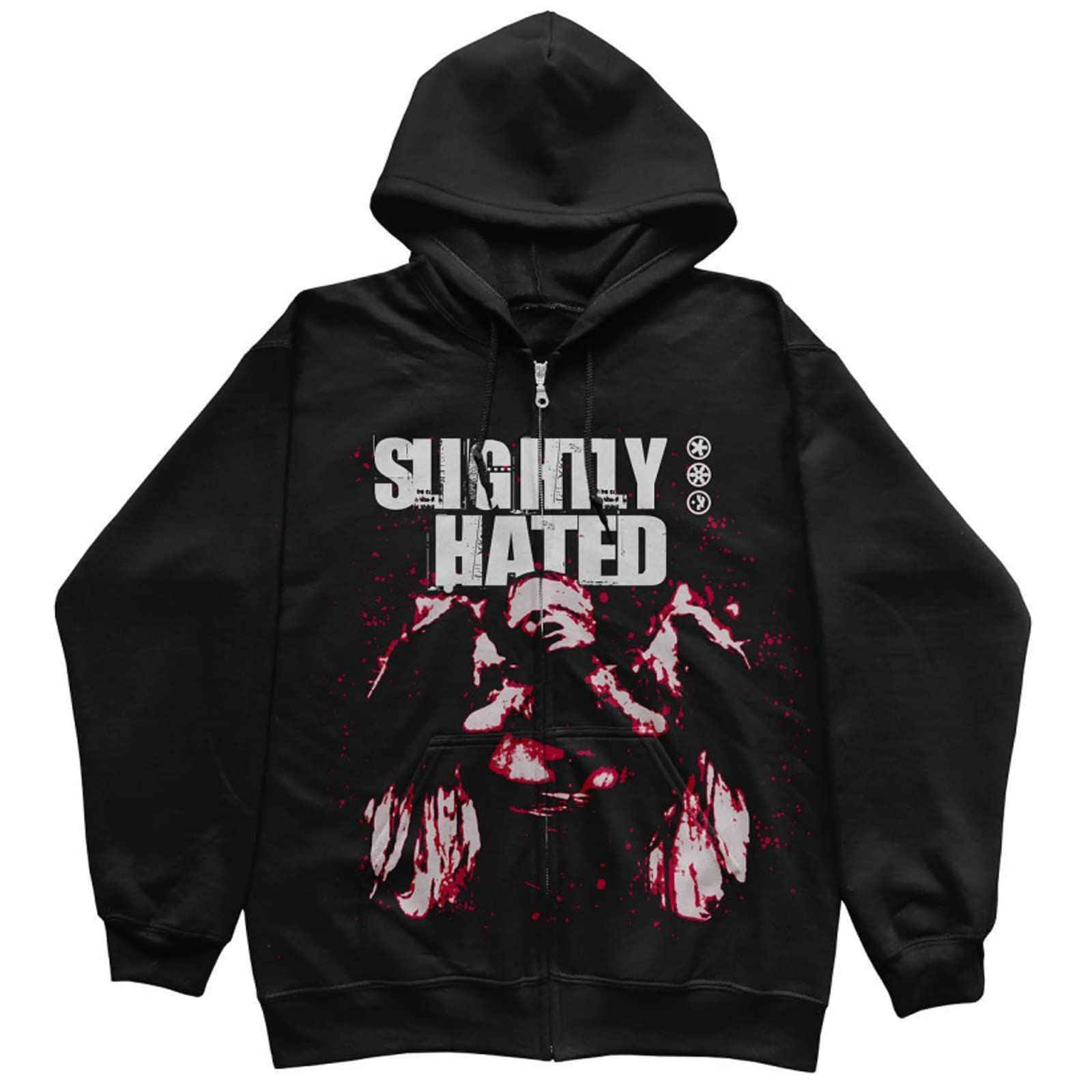 MAEHARRT Y2k - Felpa con cappuccio da donna con cerniera, con strass, stile punk, gotico, estetico
