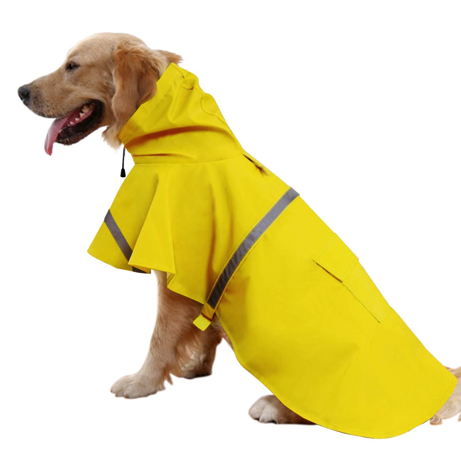 Impermeabile per cani, cappotto per cani da compagnia impermeabile regolabile, impermeabile di sicurezza antivento, impermeabile traspirante per cani di piccola, media e grande taglia (Yellow X)