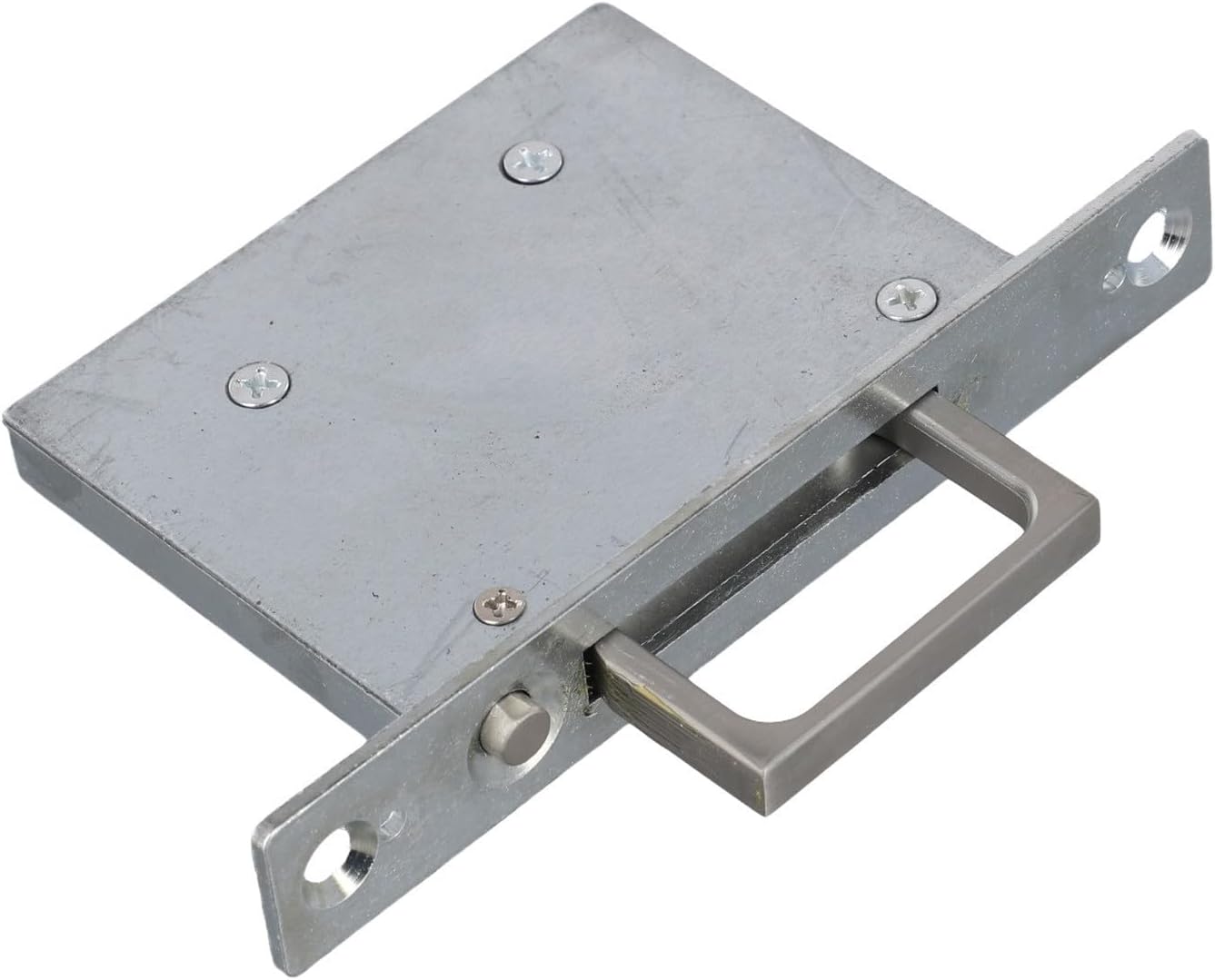 Sliding Door Pocket Handle Innovative Recessed Design with Automatic Spring Mechanism for Convenient Use (Silver)