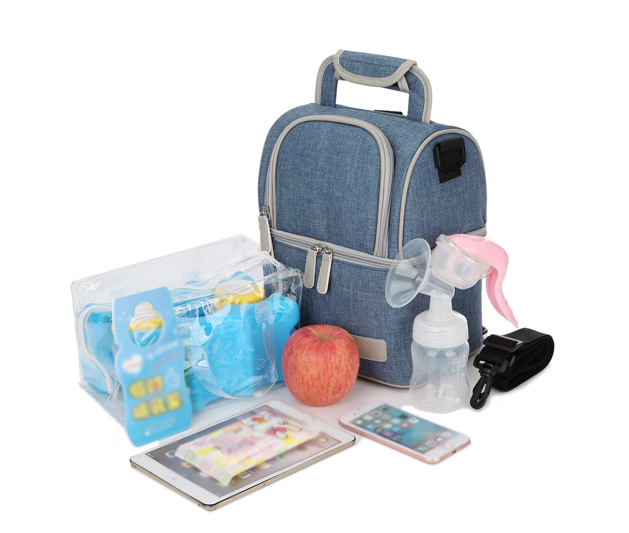 Meichoon Moedermelk Babyfles Koeltas/Waterdichte Baby Melk Zak Vriezer/Mama Reisrugzak/Draagbare Thermische Geïsoleerde Lunchbox voor Vrouwen Mannen Grote Capaciteit Handtas