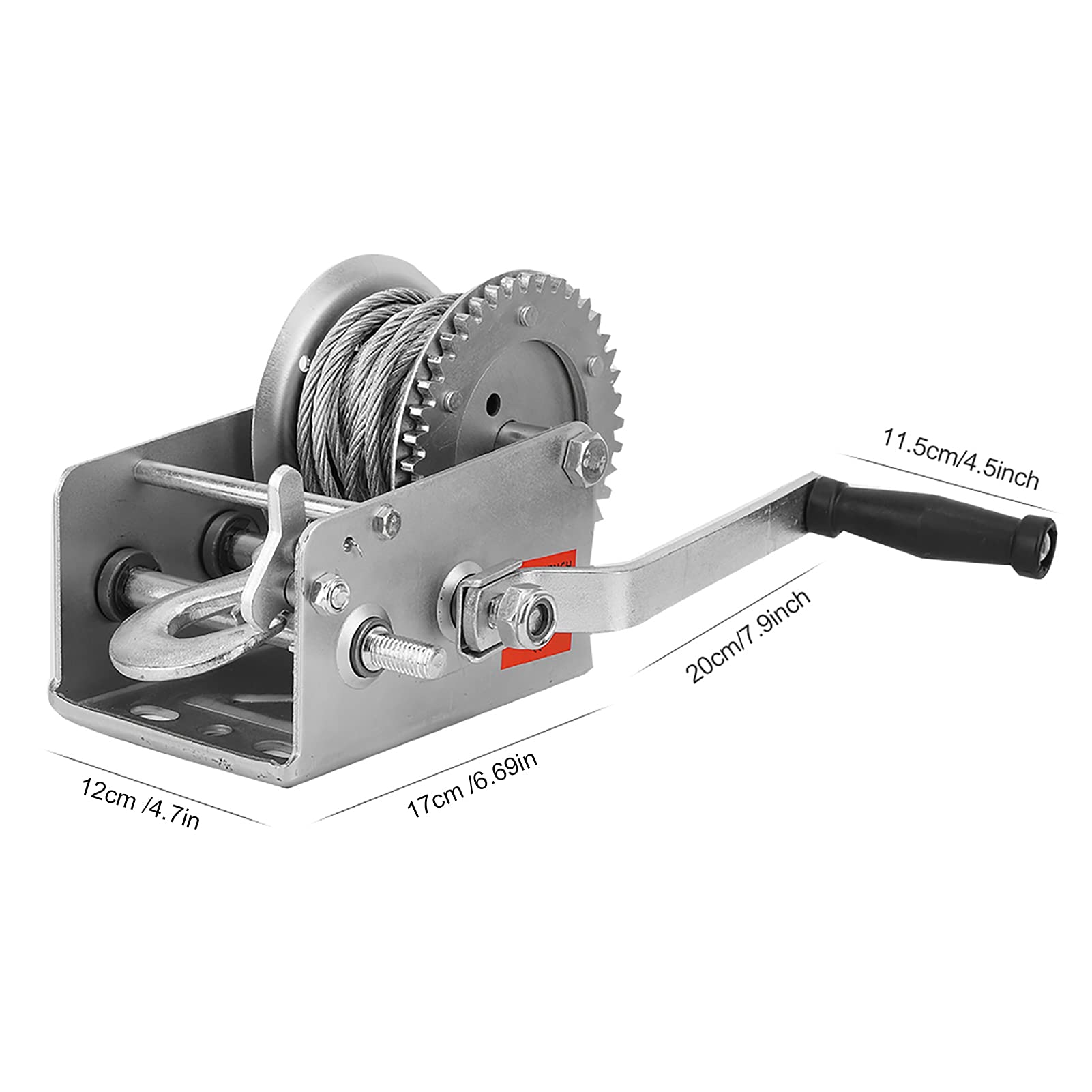 Buy Heavy Duty Hand Winch, 2500lbs Hand Winch Crank Gear Winch Puller Truck Smooth Action