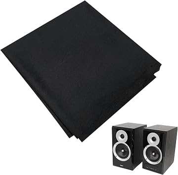 Helweet Acoustic Fabric, Speaker Mesh Cloth, Speaker Grill Cloth, Protect Your Speaker Equipment From Dust, Scratches and Damage, for Stage Speakers, Black, 1.6m x 0.5m
