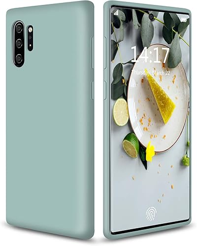 abitku Funda de silicona para Galaxy Note 10 Plus, goma de gel líquido, suave, a prueba de golpes, forro de microfibra compatible con Samsung Galaxy