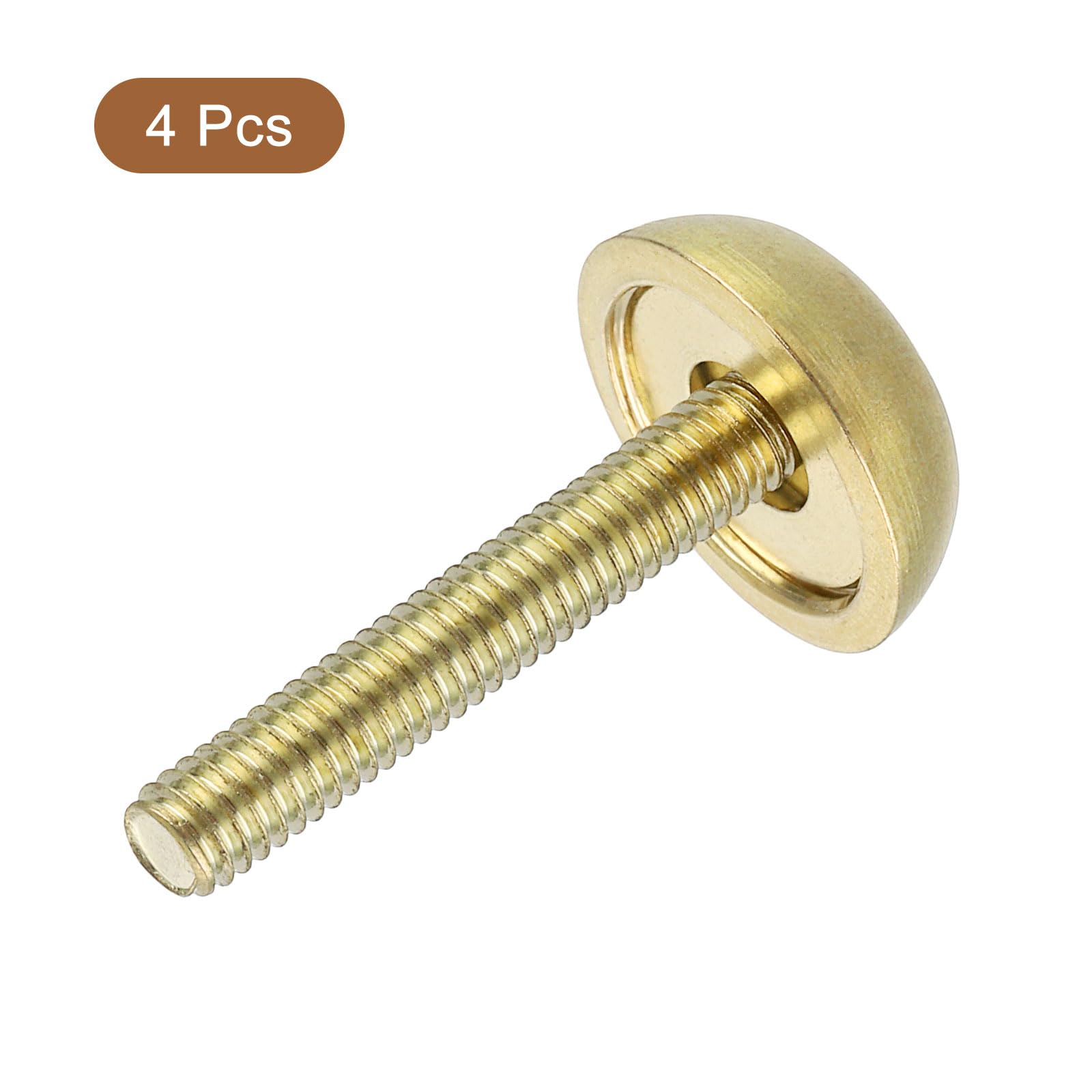 QUARKZMAN 4Pz Viti Decorative in Ottone con Tappi, 15 Mm Viti per Specchi Chiodi per Copri Tappi, Elementi di Fissaggio per Mobili a Specchio Decorativi, Oro