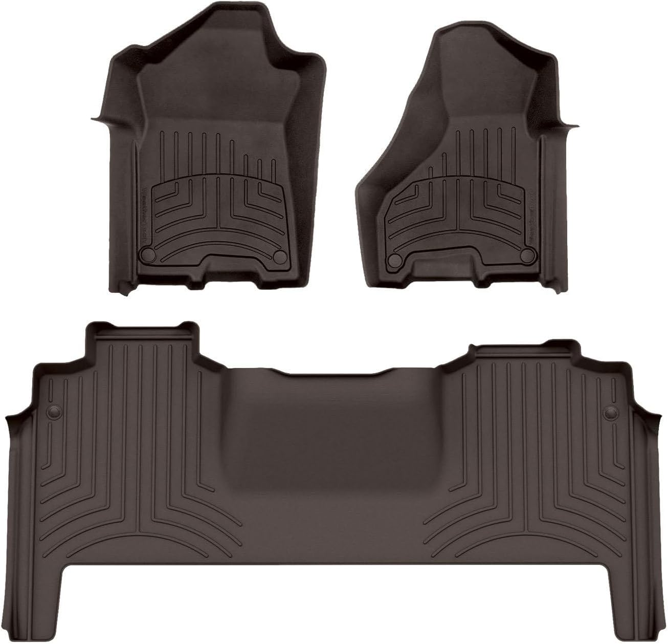 WeatherTech FloorLiner HP Custom Fit Floor Mats for Dodge Ram Truck 2500/3500, Ram 2500/3500-1st & 2nd Row (471545-1-3IM), Cocoa