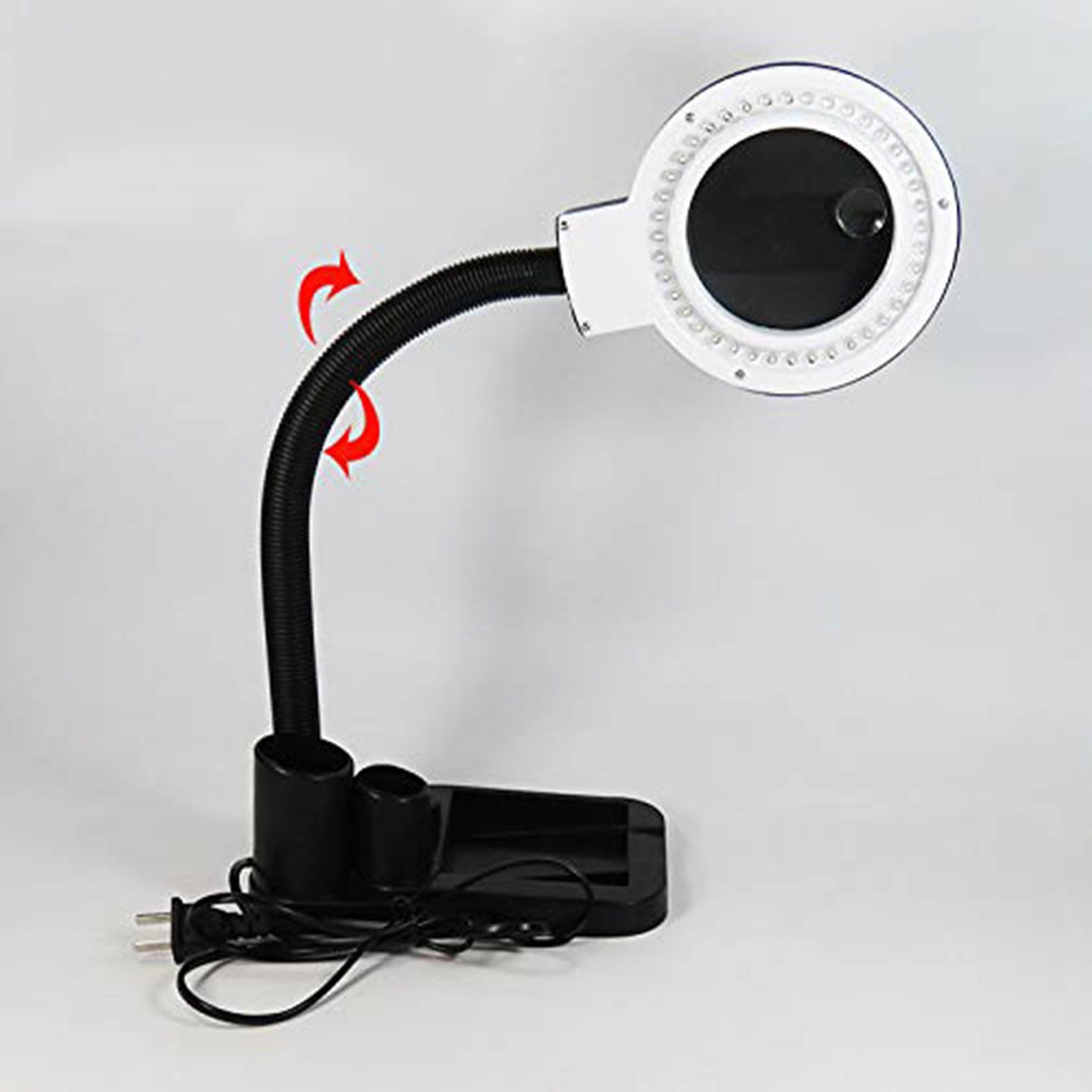 Lámpara de Escritorio LED con Lupa, lámpara con Lupa LED, con Base, Lupa táctil Manos Libres, Brazo Giratorio Ajustable para Trabajo, Lectura, Pasatiempos, Costura, Manualidades Lectura