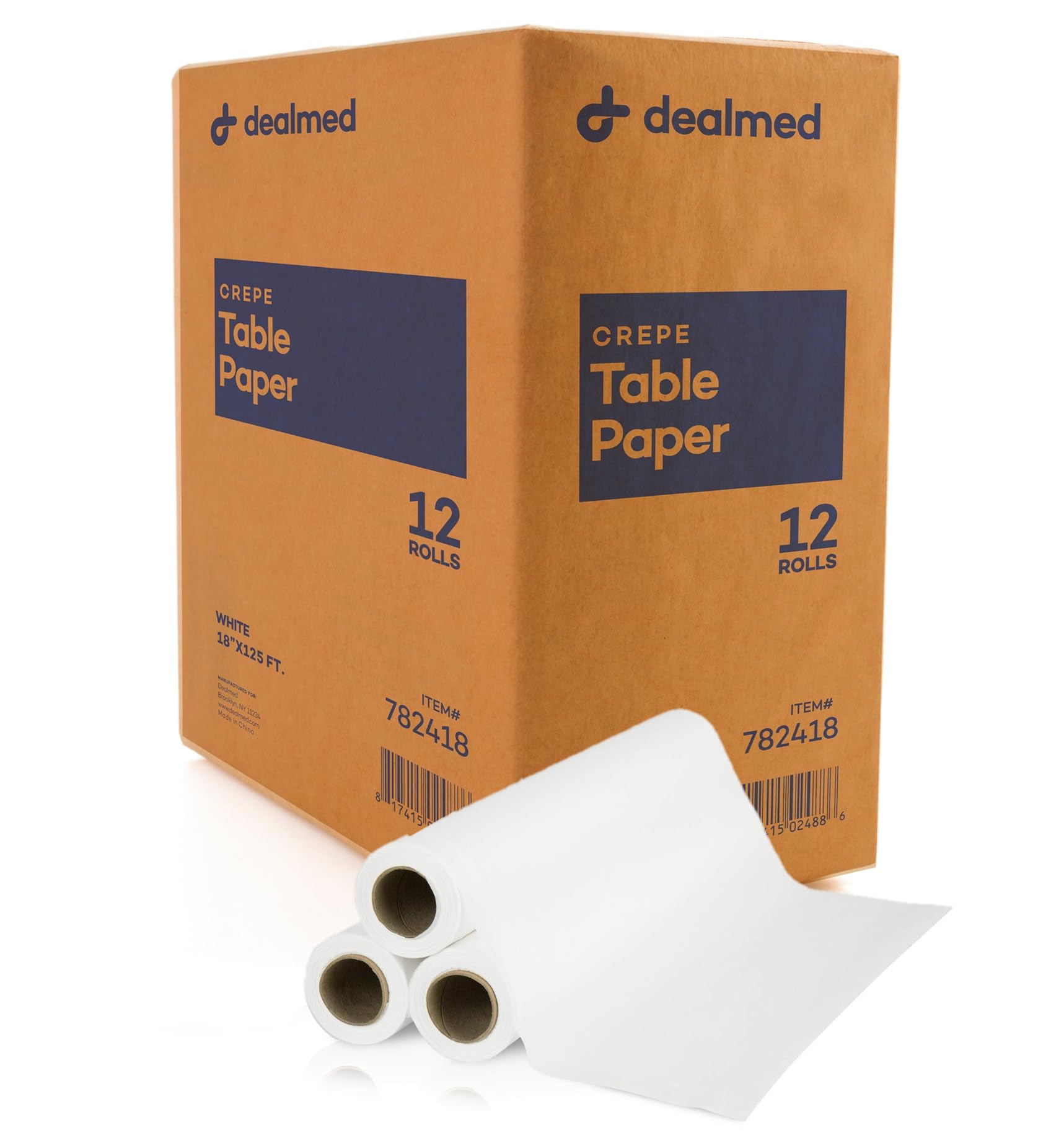 Dealmed Table Paper Exam Cover - 18 in x 125 ft, Crepe, White, 12 Rolls — Amazon image 9