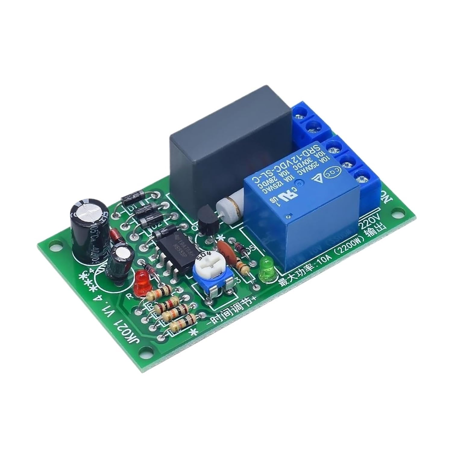 Relay Module PLC 220V Delay Relay Board 5S Timing/Power-on delay Disconnect Module(Timing Closure)
