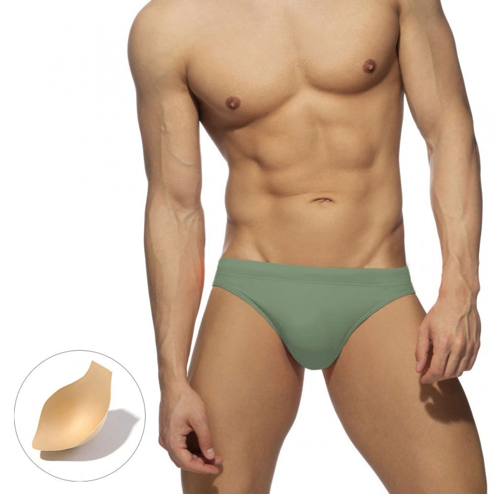 Bañador Slip Hombre Bañadores Slips Triángulo de Secado Rápido con Protrector Acolchado Mini Briefs Traje de Baño de Natacion para Hombre Swimming Calzoncillos Multidireccional para Playa Piscina