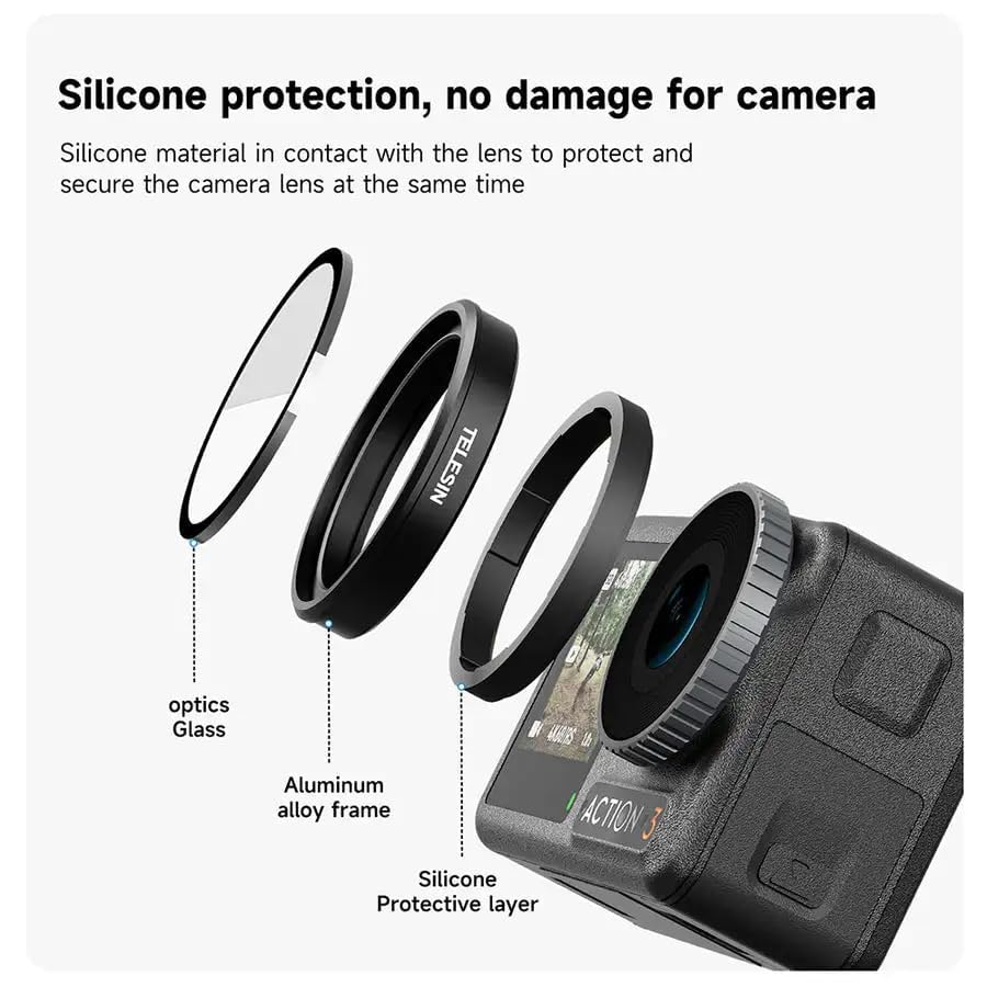 Image of TEKTONIC Lens Filter Set for DJI Action 5 Pro /4 /3 Camera Accessories -4-Pack CPL, ND8, ND16, ND32 Neutral Density HD Filter Lens Protective Protector Cover Best Filetr for DJI Osmo (ND Filter)