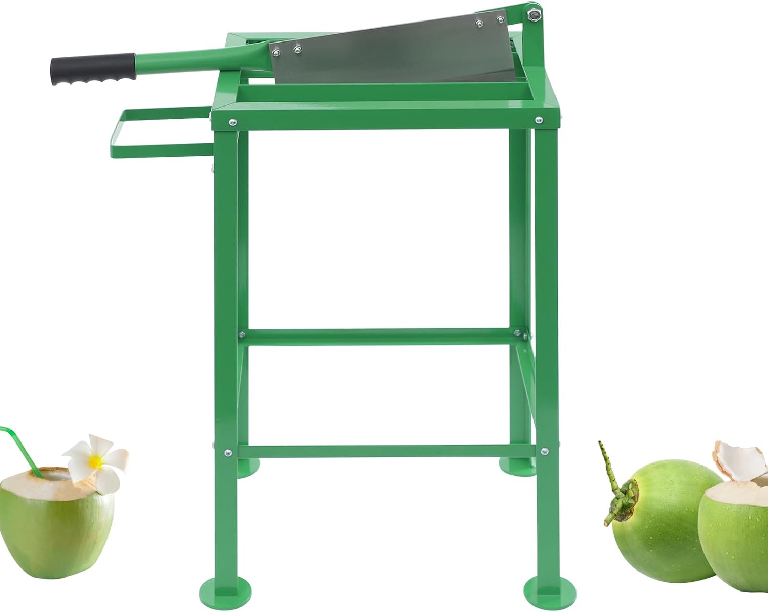 DYRABREST Manual Coconut Cutter Machine, Heavy-Duty Green Coconut Opener Tool with Lever Action, Safe Stable Floor Standing Cracker for Home, Restaurant, Juice Shop