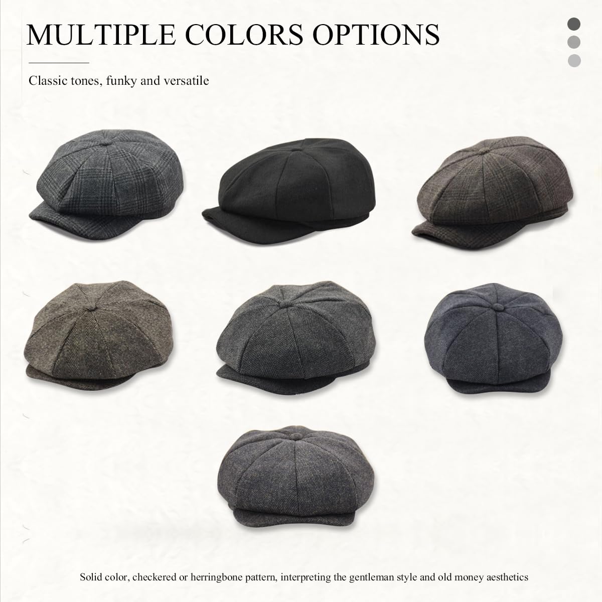 LumiSyne Vintage Berretto Piatto Coppola Uomo Donna 8 Pannelli Cappello Baker Boy Tweed a Spina di Pesce Misto Lana Regolabile Baschi Scozzesi Berretto Gatsby Newsboy cap Cappellino Autunno Invernale
