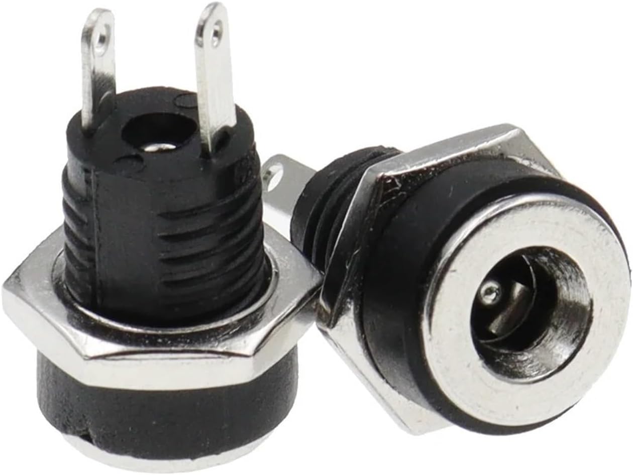 DC-022B 3A12v For DC Power Supply Jack Socket Female Panel Mount Connector 5.5 Mm X 2.1mm 5.5 Mm X 2.5mm DC022B Connector 10Pcs(10 Pcs 3.5x1.35mm)