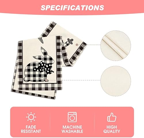 Miniatura 5 de Artoid Mode Camino de mesa de Pascua con zanahorias de conejo a cuadros de búfalo, primavera, verano, aniversario, vacaciones, cocina, comedor,