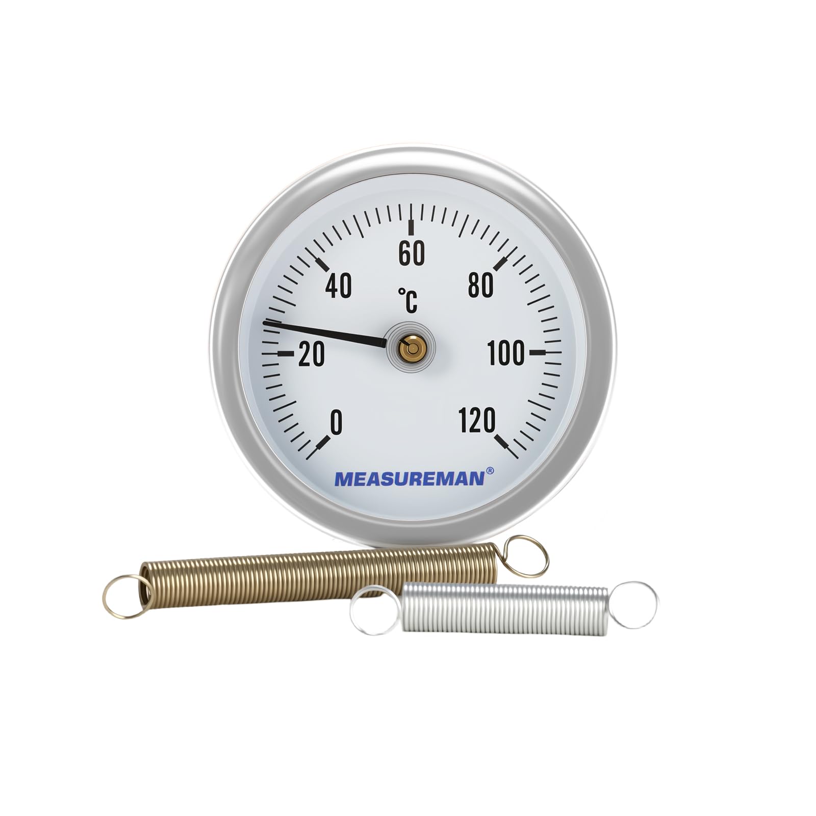 Pipe Thermometer, 63mm 0-120℃, Clip on Hot Water Pipe, Metal Case