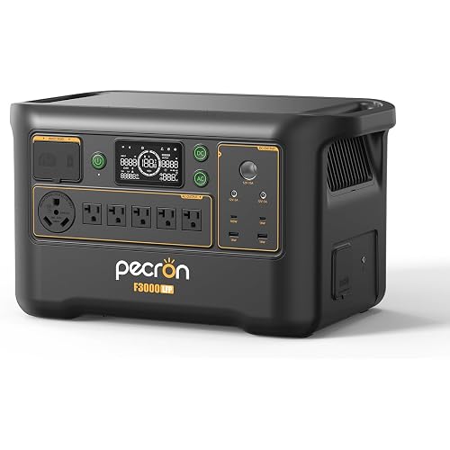 PECRON Portable Power Station F3000LFP, 3072Wh Solar Generator, 3600W LiFePO4 Battery Home Backup, Fast Charging Power Station Expand Capacity to 10752Wh, Solar Generators for Home Use, Camping, RV