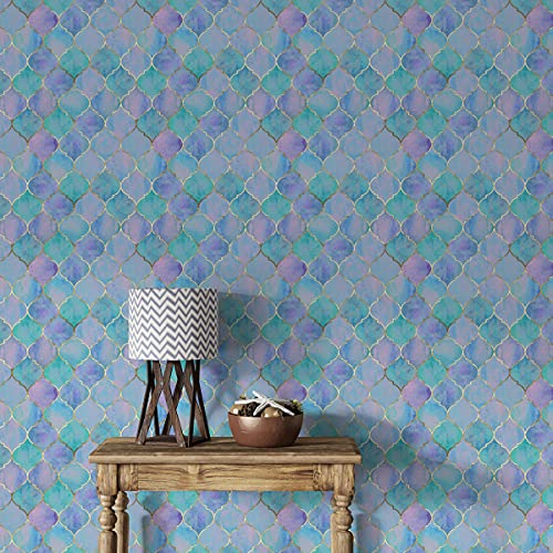 Image of DWELLSINDIA Moroccan Pattern Self Adhesive Peel and Stick PVC Wallpaper Waterproof, Scratch Resistant, Laminated (41CM X 244CM, Multi, Matt)