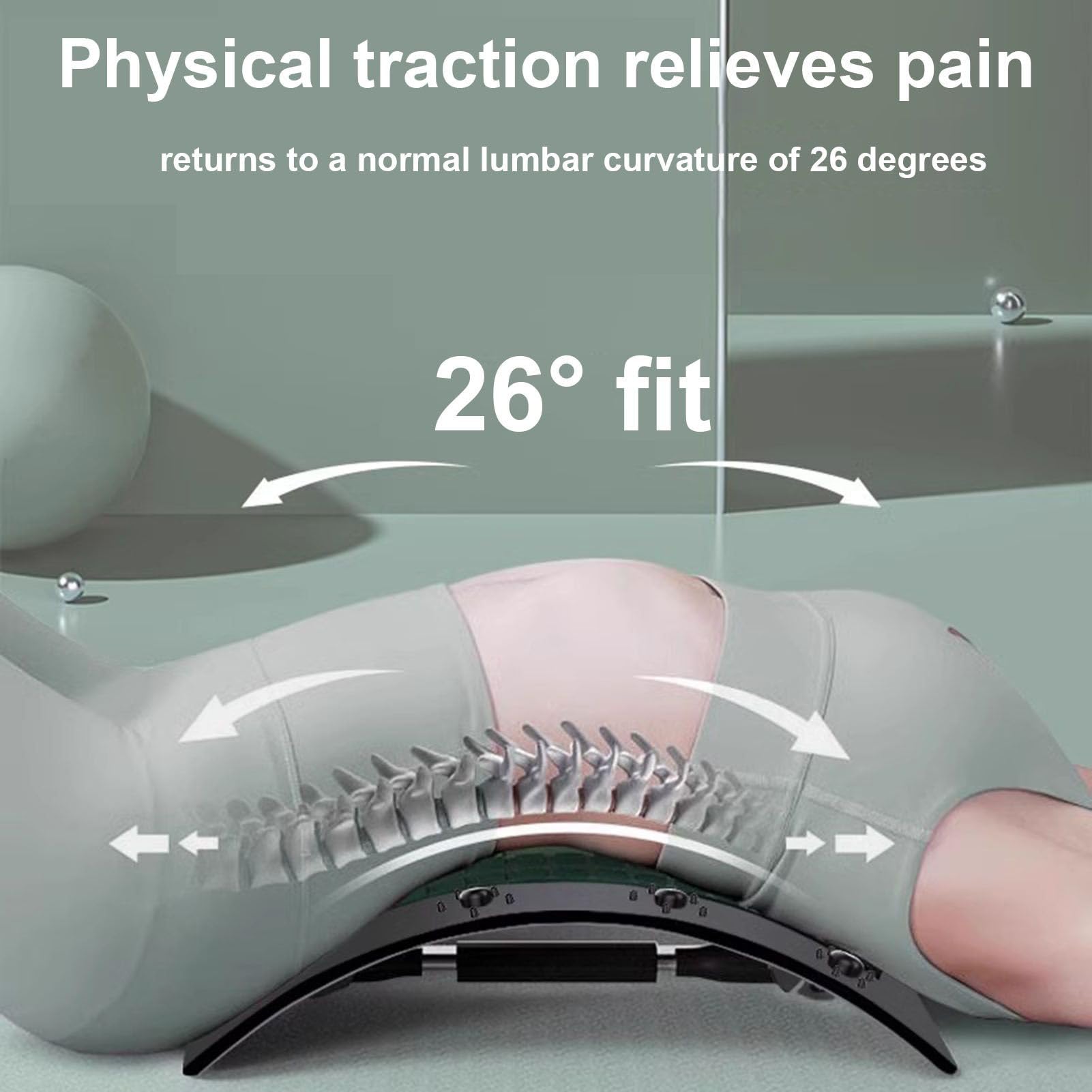 Étirement du dos, planche de soutien de la taille, masseur de la colonne vertébrale, outil d'alignement réglable, appareil lombaire, aide à la flexibilité portable, rehausseur ergonomique pour