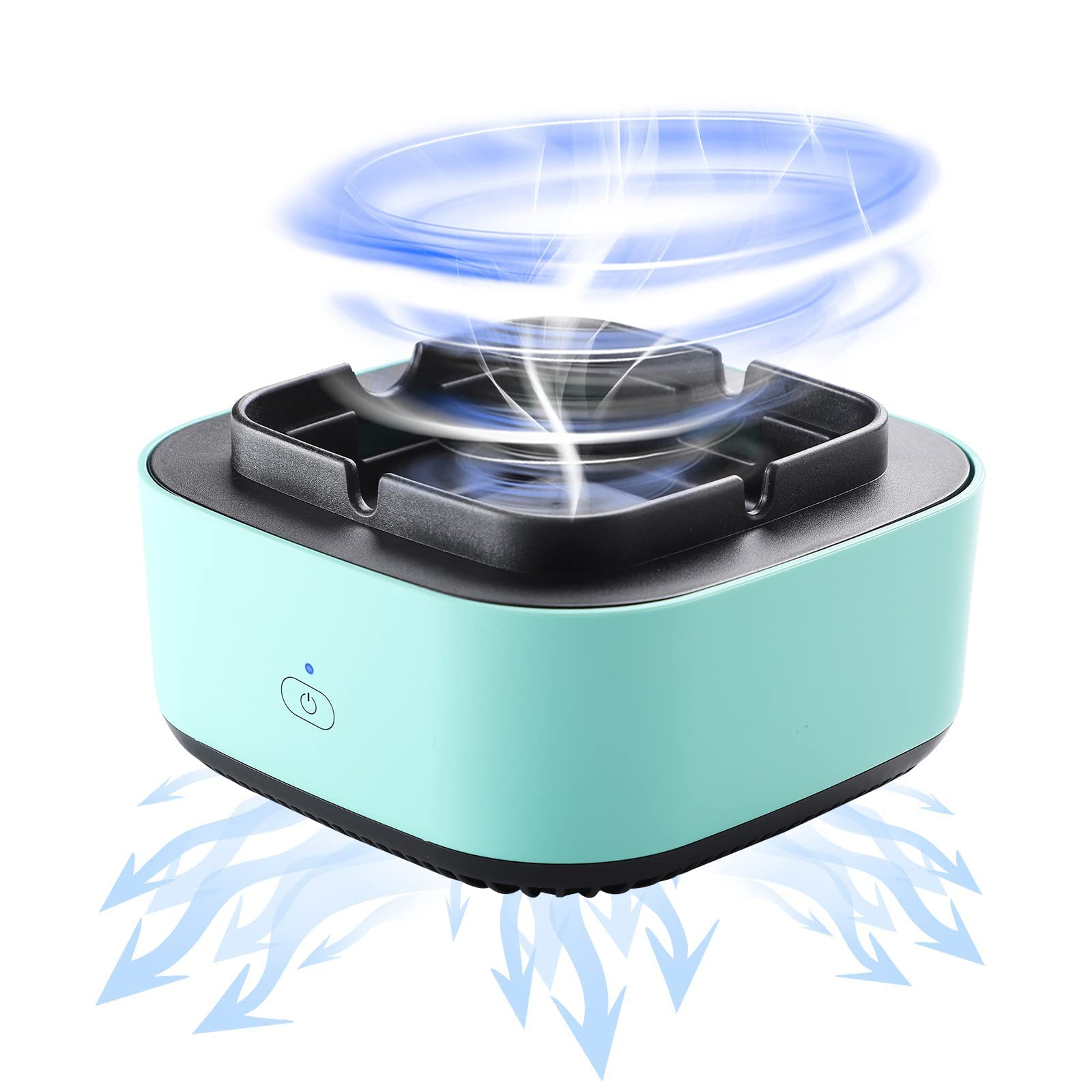 MAKINGTEC Smokeless Ashtrays for Car Indoor, 2 in 1 Air Purifier Multifunctional Negative Ion Air Fresher for Home,Office, Outdoor (Green)