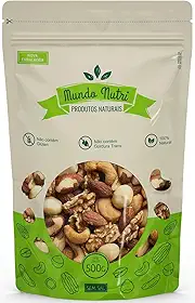 500g Mix de Castanhas de Caju, Pará, Nozes, Amêndoas e Macadâmia (Sem Sal)