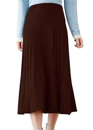 Beralst Women's Pleated Knit Sweater Midi Skirts