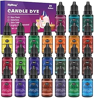 Candle Dye - 24 Colors Liquid Candle Making Dye for DIY candle making supplies Kit, Food Grade Ingredients Oil-Based Candle Coloring for Soy Wax Dyes, Beeswax, Gel Wax, Paraffin Wax - Each 0.35oz/10ml