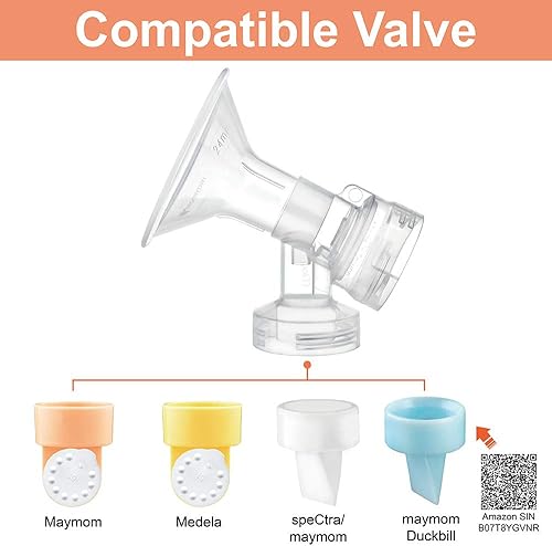 Miniatura 6 de Maymom Kit de extractor de leche compatible con bomba Medela in Style Advanced Pump 2 protectores de pecho de 0.945 in, 2 válvulas, 4 membranas, 2
