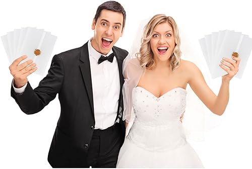 Miniatura 5 de 200 chaquetas de vellum preplegadas para invitaciones de boda translúcidas de 5 x 7 pulgadas, papel de calco, invitación de papel de vitela plegado