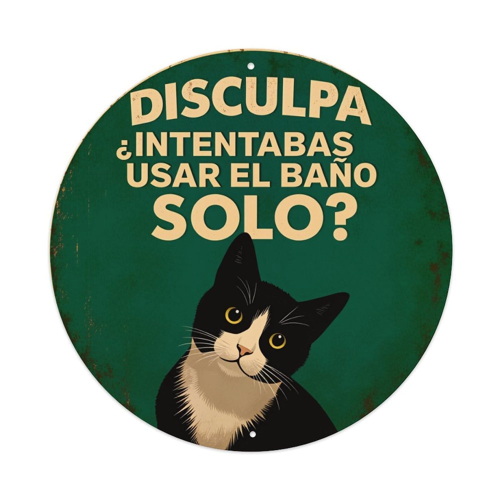 Cat Bathroom Sign Humor Art Metal Tin Sign Vintage Garden Bedroom Cafe Bar Man Cave Home Wall Decor Metal Poster 8x8 inches