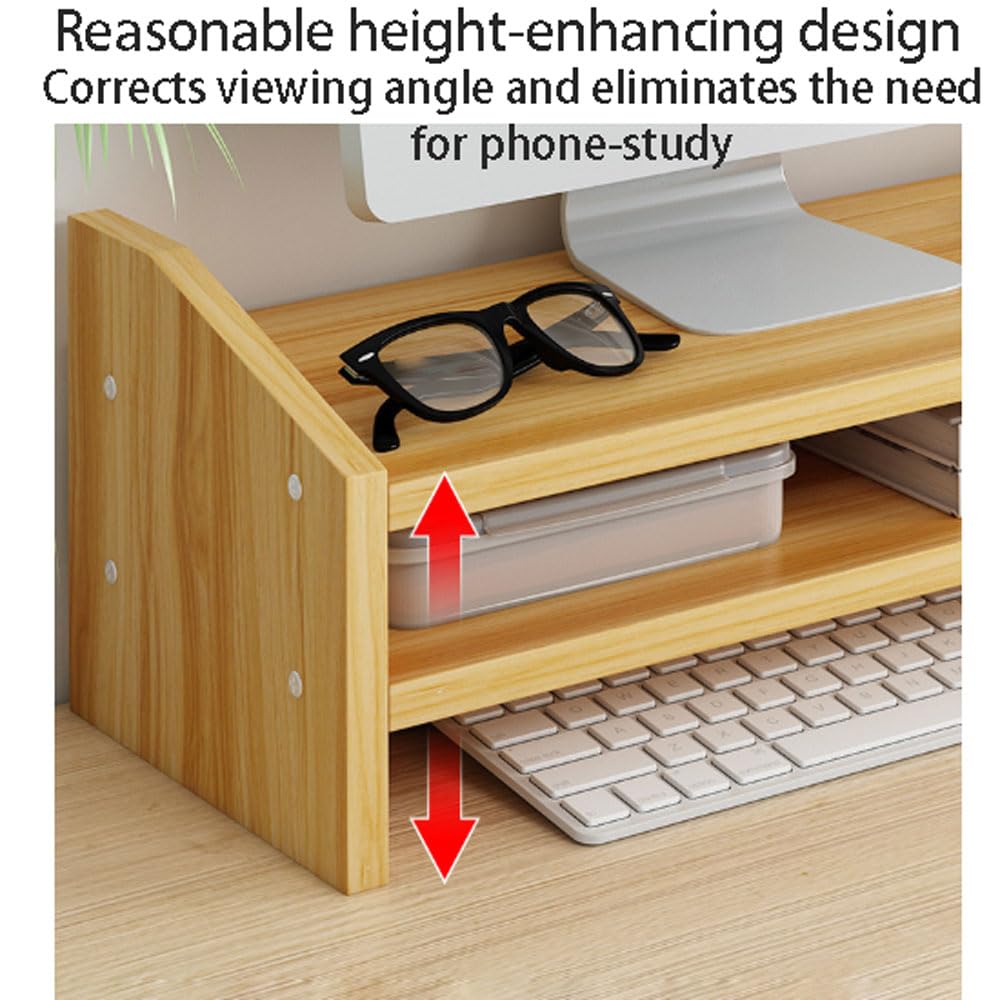 Soporte para monitor, elevador ergonómico para laptop, organizador de escritorio con almacenamiento en capas para oficina y hogar, diseño que ahorra espacio, ideal para mejorar la visualización y la