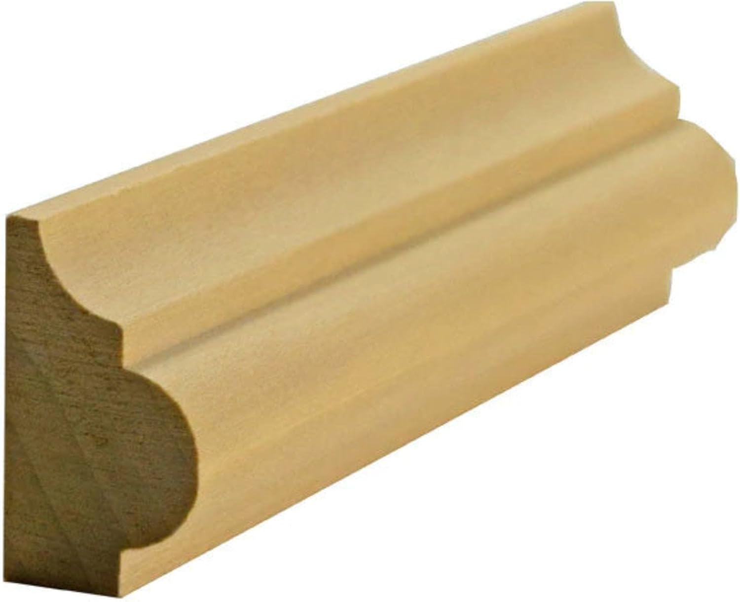 EWBC27 Nose and Cove 1-1/4" Tall x 3/4" Base Cap Moulding. Unfinished, Red Oak, 94"