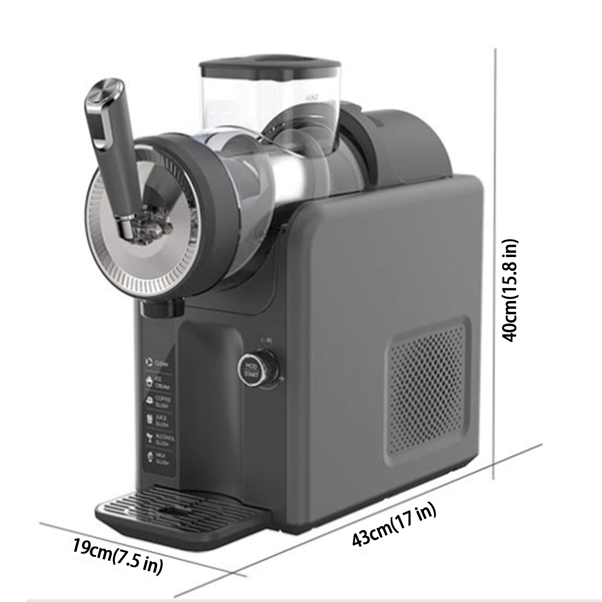 2025 Nueva granizadora, granizadora Comercial de 1.8L, máquina Profesional de Bebidas congeladas, autolimpiante, múltiples Modos preestablecidos, para Batidos, cócteles, frappes y más Black