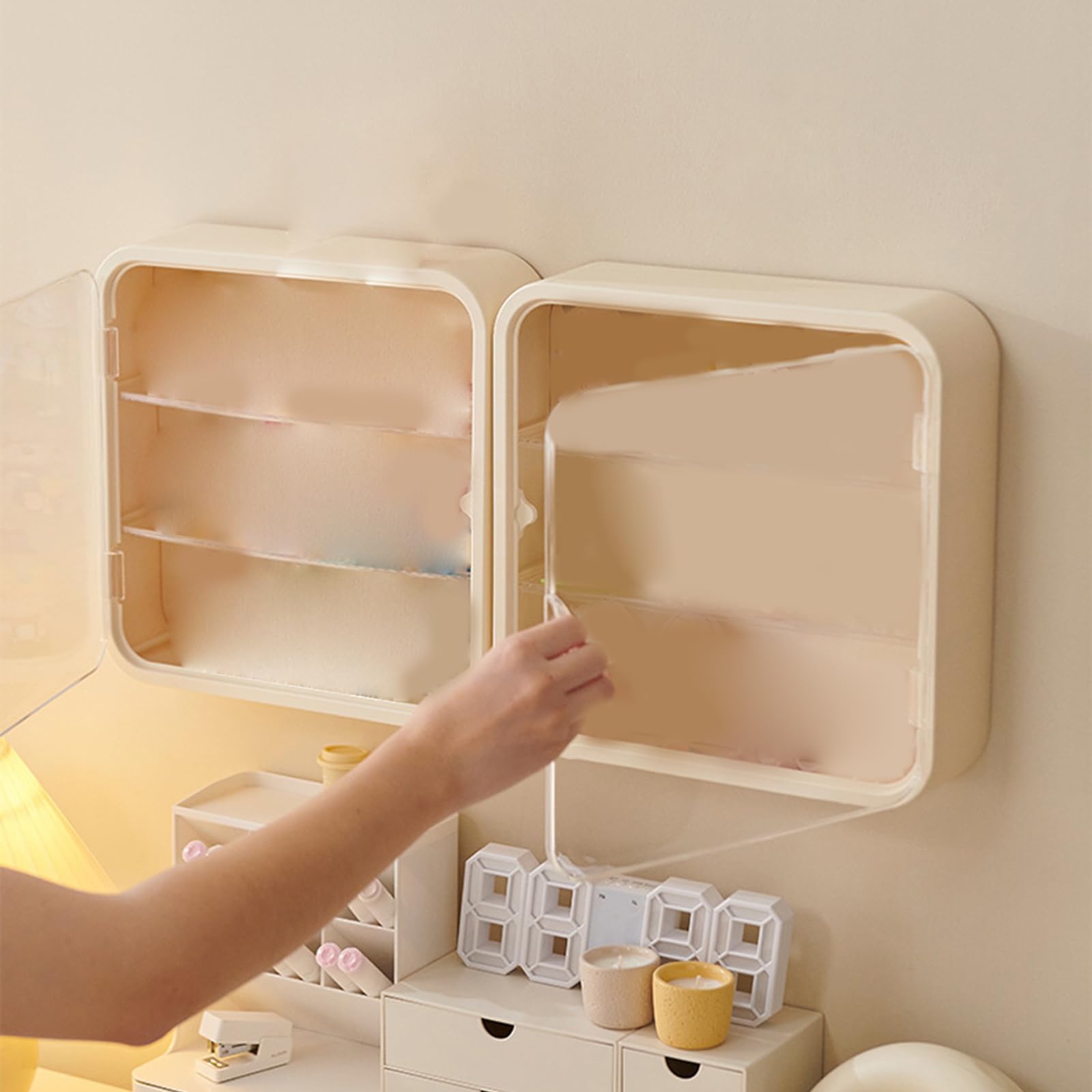 Organizzatori a Parete efficienti in Termini Spazio per Tende, Scatola Giocattolo, Robusto Accessorio per mensola in Acrilico, per la Decorazione casa e Ufficio, Display salvaspazio