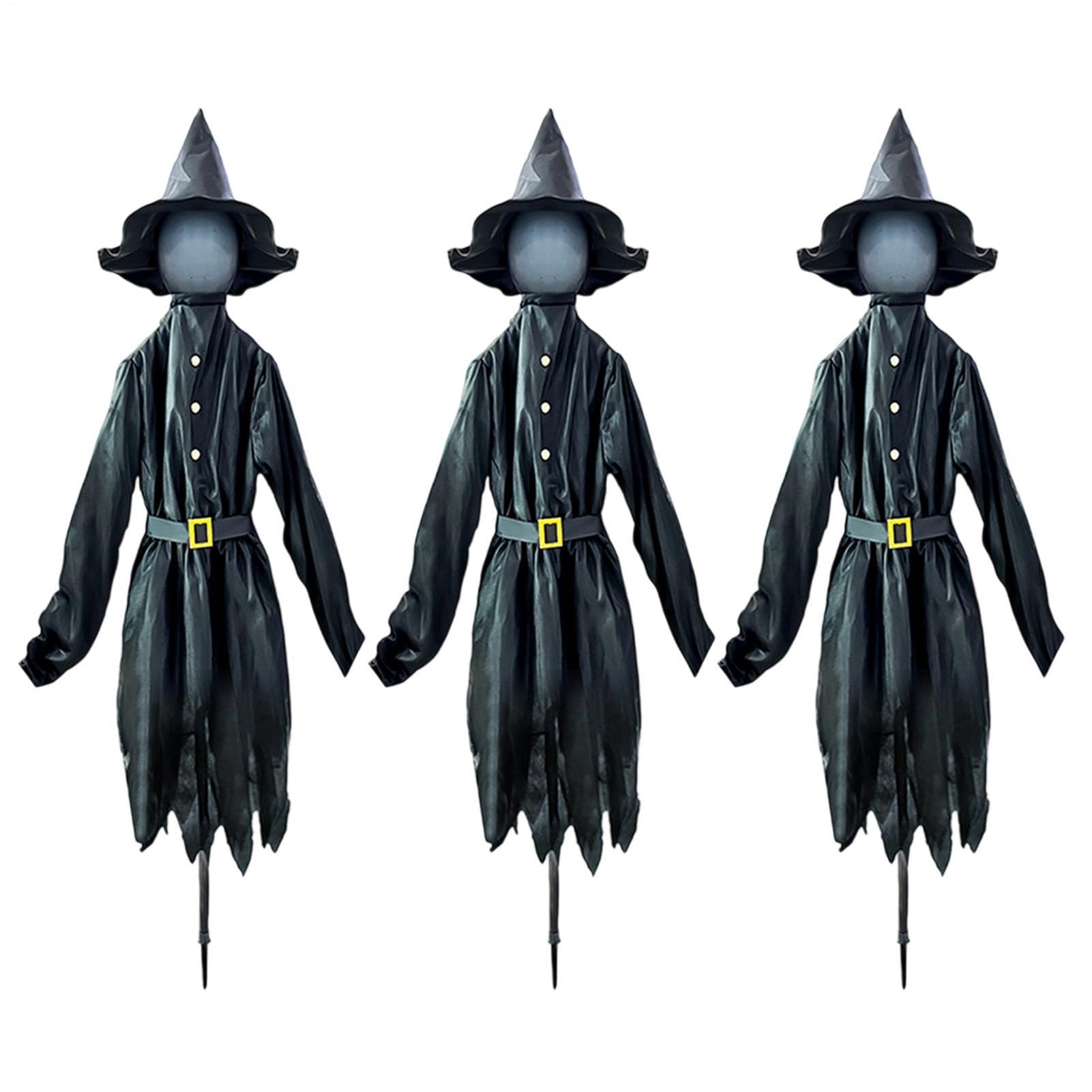 Dekoracje Czarownicy Halloweenowa Upiorna Dekoracja Ogrodowa Zasilana | Straszna Figurka Imprezowa LED 150 cm Wewnętrzna Do Ogrodu Na Podwórko Patio Trawnik Przed Drzwi Wejściowe Na Przy