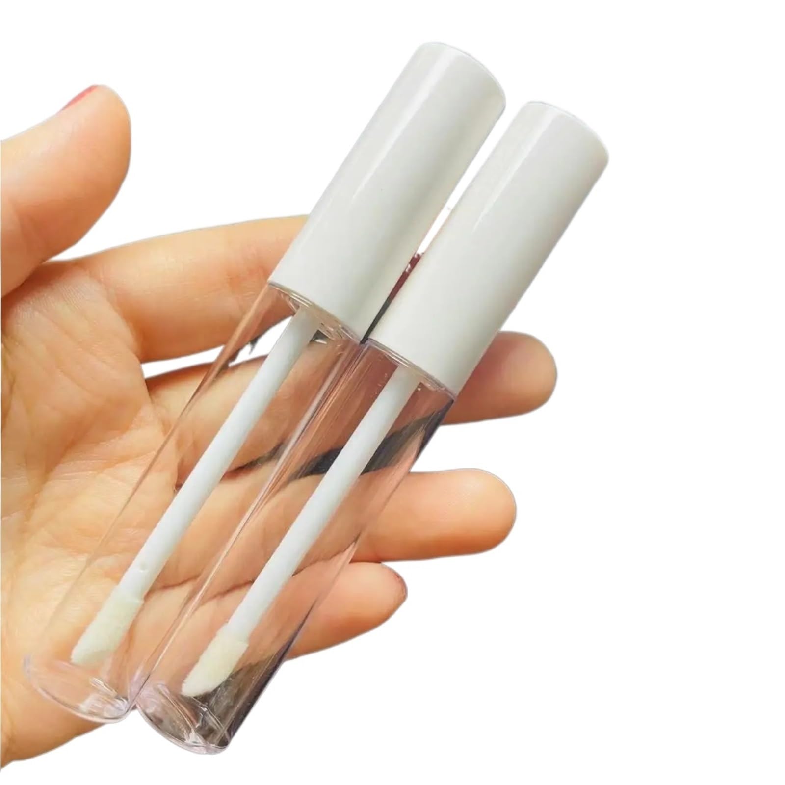 GIUPLOKID Empty Lip Balm Container, Empty Lipstick Tubes 10ml 20 Pcs White for DIY Lip Gloss Eyeliner Cosmetics(Bright White Cap)